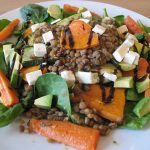 healthy brown lentil salad