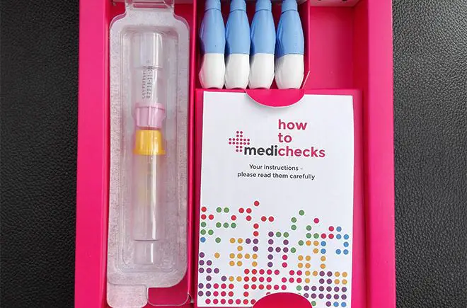 medichecks test kit in a box