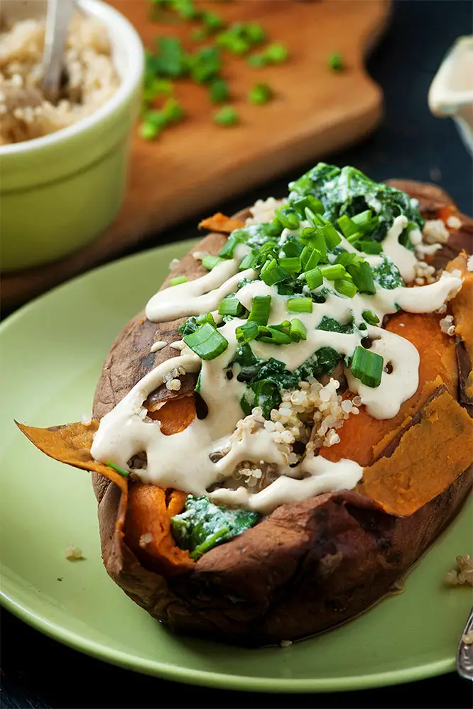 jacket sweet potato with a healthy filling