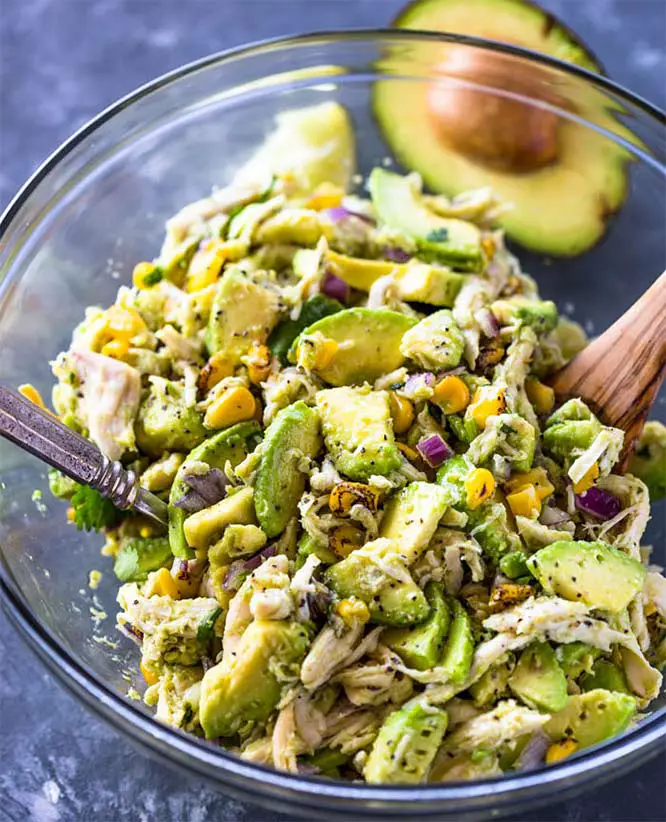 high protein low-carb avocado chicken salad